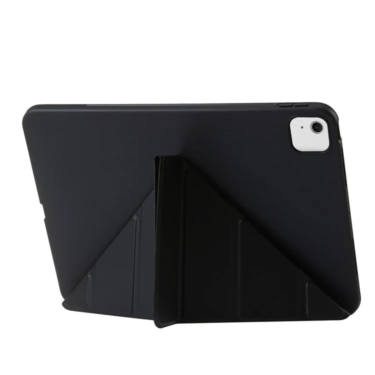 For iPad Air 13 (2024) Case Origami Stand PU Leather+Silicone Tablet Cover with Auto Sleep / Wake