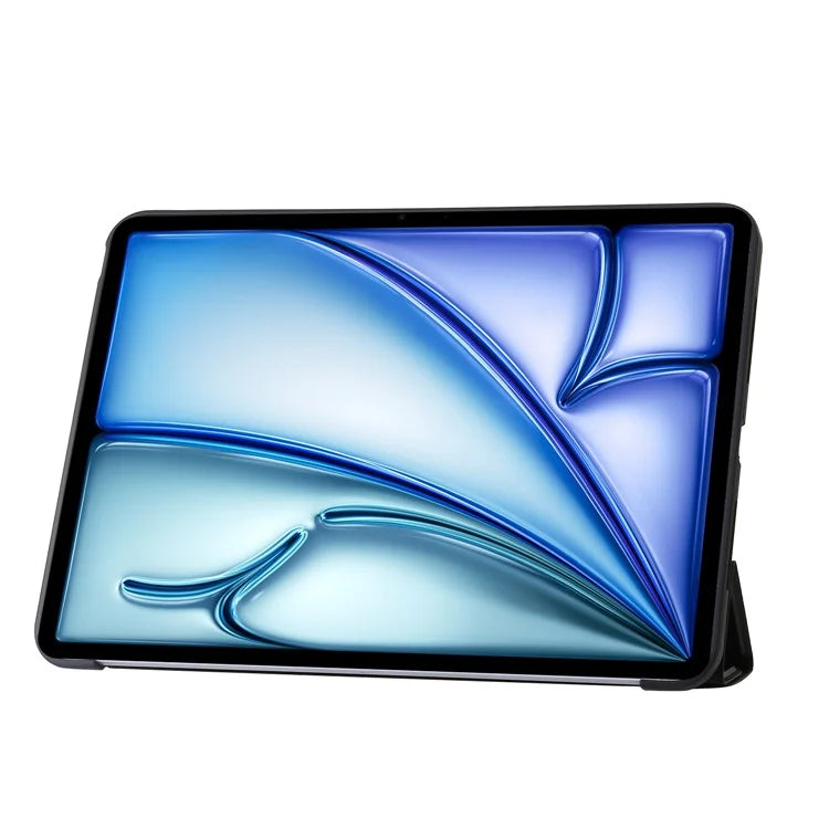 For iPad Air 13 (2024) Case Origami Stand PU Leather+Silicone Tablet Cover with Auto Sleep / Wake