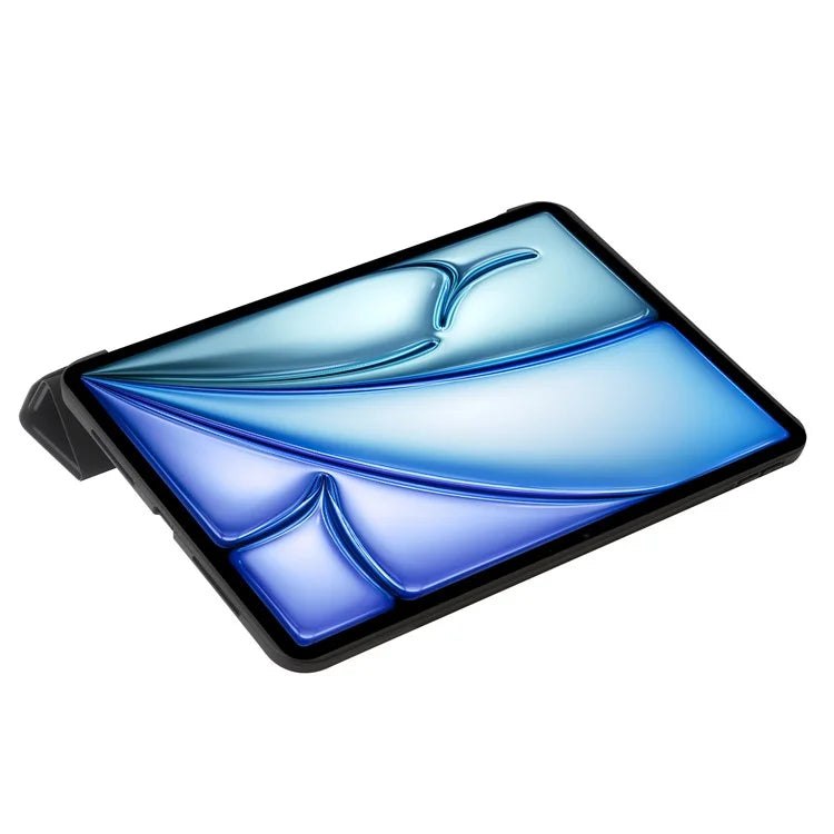 For iPad Air 13 (2024) Case Origami Stand PU Leather+Silicone Tablet Cover with Auto Sleep / Wake