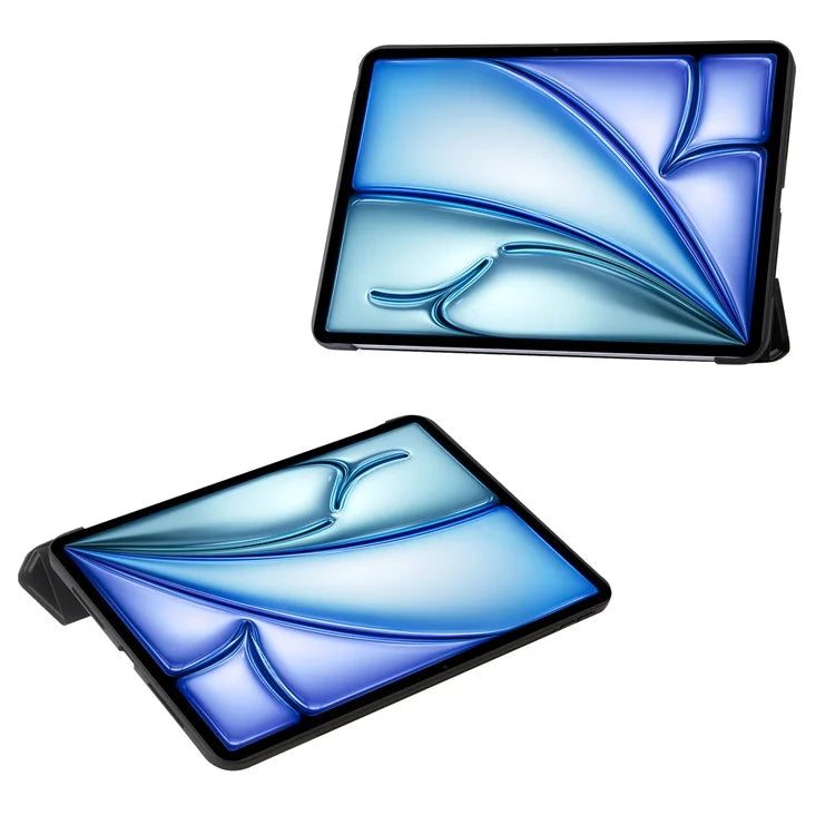 For iPad Air 13 (2024) Case Origami Stand PU Leather+Silicone Tablet Cover with Auto Sleep / Wake