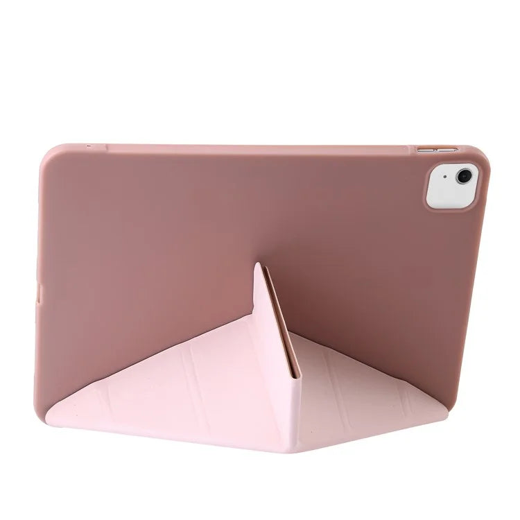 For iPad Air 13 (2024) Case Origami Stand PU Leather+Silicone Tablet Cover with Auto Sleep / Wake