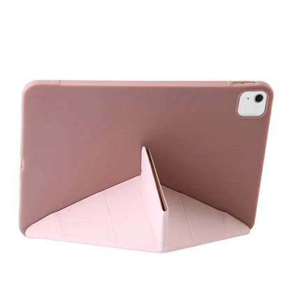 For iPad Air 13 (2024) Case Origami Stand PU Leather+Silicone Tablet Cover with Auto Sleep / Wake