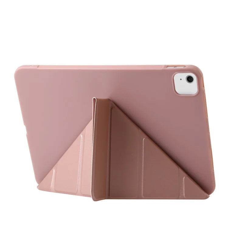 For iPad Air 13 (2024) Case Origami Stand PU Leather+Silicone Tablet Cover with Auto Sleep / Wake