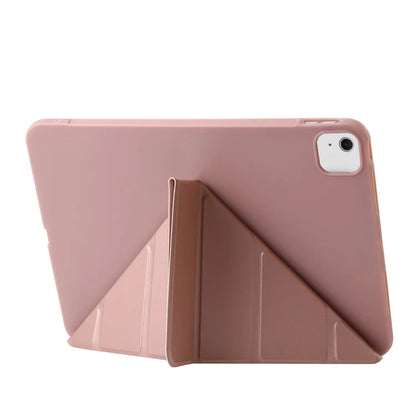 For iPad Air 13 (2024) Case Origami Stand PU Leather+Silicone Tablet Cover with Auto Sleep / Wake