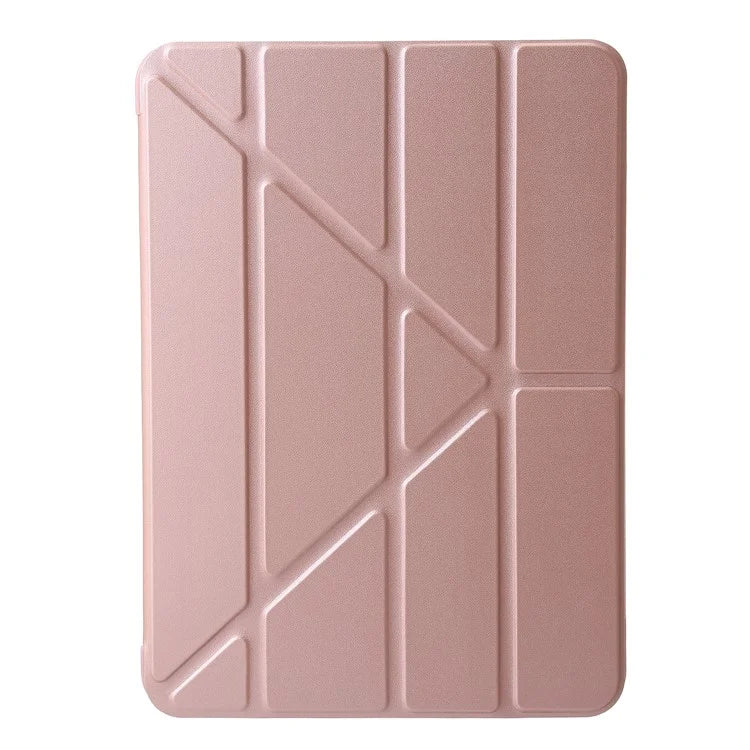 For iPad Air 13 (2024) Case Origami Stand PU Leather+Silicone Tablet Cover with Auto Sleep / Wake