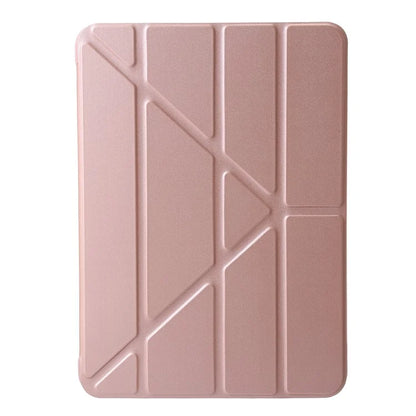 For iPad Air 13 (2024) Case Origami Stand PU Leather+Silicone Tablet Cover with Auto Sleep / Wake