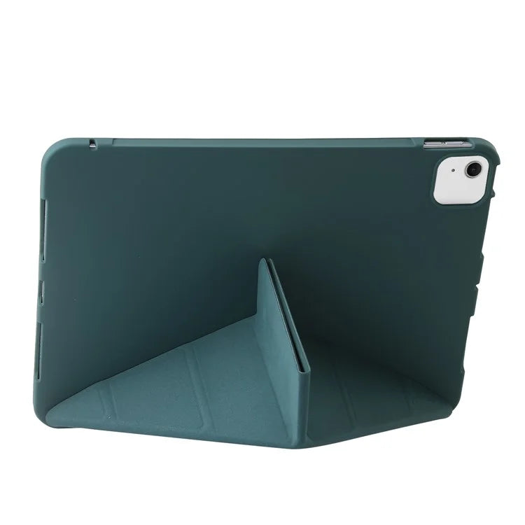 For iPad Air 13 (2024) Case Origami Stand PU Leather+Silicone Tablet Cover with Auto Sleep / Wake