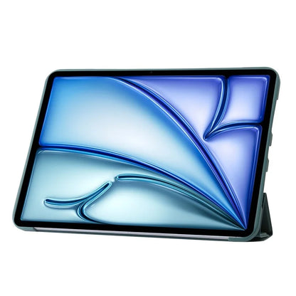 For iPad Air 13 (2024) Case Origami Stand PU Leather+Silicone Tablet Cover with Auto Sleep / Wake