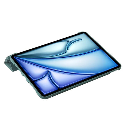 For iPad Air 13 (2024) Case Origami Stand PU Leather+Silicone Tablet Cover with Auto Sleep / Wake