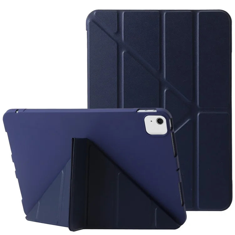 For iPad Air 13 (2024) Case Origami Stand PU Leather+Silicone Tablet Cover with Auto Sleep / Wake