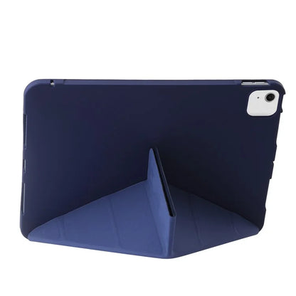 For iPad Air 13 (2024) Case Origami Stand PU Leather+Silicone Tablet Cover with Auto Sleep / Wake