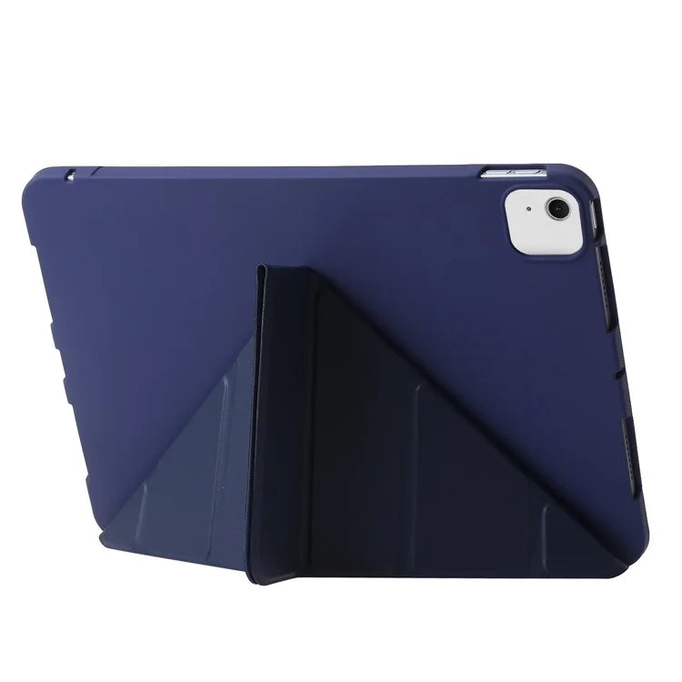 For iPad Air 13 (2024) Case Origami Stand PU Leather+Silicone Tablet Cover with Auto Sleep / Wake