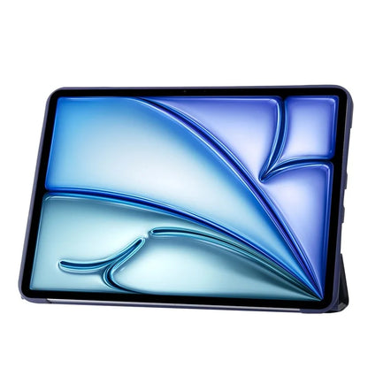 For iPad Air 13 (2024) Case Origami Stand PU Leather+Silicone Tablet Cover with Auto Sleep / Wake