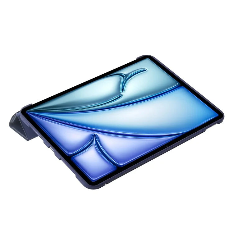 For iPad Air 13 (2024) Case Origami Stand PU Leather+Silicone Tablet Cover with Auto Sleep / Wake