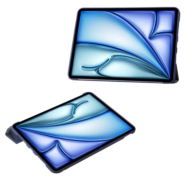 For iPad Air 13 (2024) Case Origami Stand PU Leather+Silicone Tablet Cover with Auto Sleep / Wake