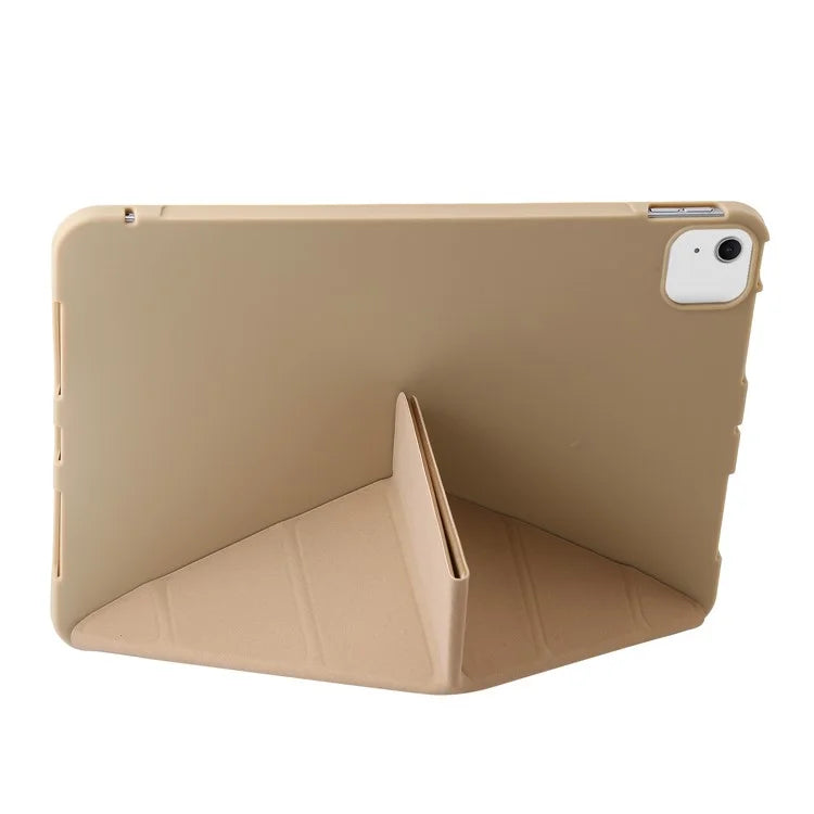 For iPad Air 13 (2024) Case Origami Stand PU Leather+Silicone Tablet Cover with Auto Sleep / Wake