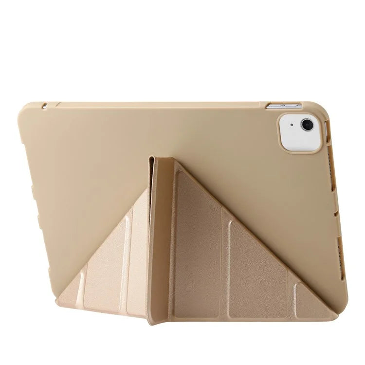 For iPad Air 13 (2024) Case Origami Stand PU Leather+Silicone Tablet Cover with Auto Sleep / Wake
