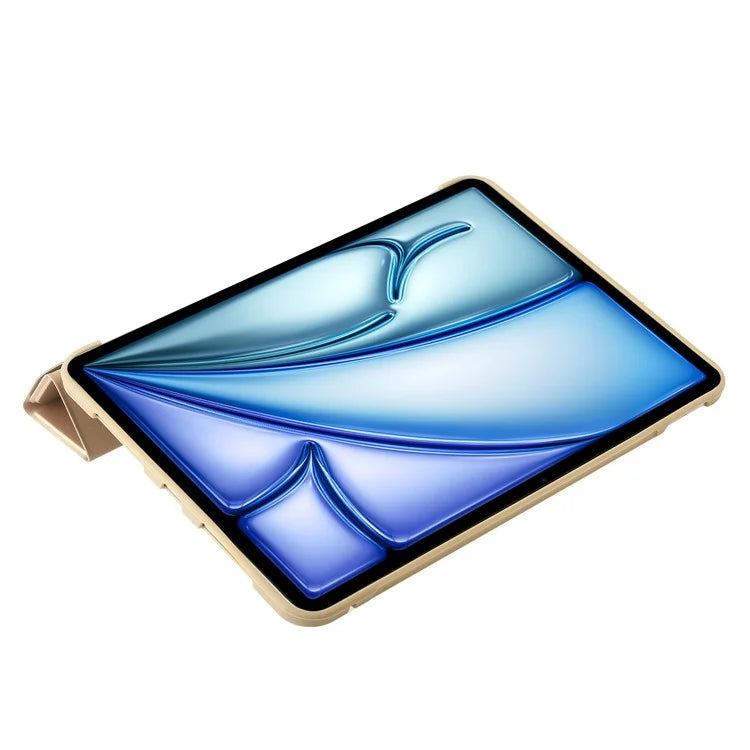 For iPad Air 13 (2024) Case Origami Stand PU Leather+Silicone Tablet Cover with Auto Sleep / Wake