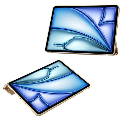 For iPad Air 13 (2024) Case Origami Stand PU Leather+Silicone Tablet Cover with Auto Sleep / Wake