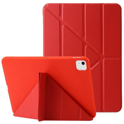 For iPad Air 13 (2024) Case Origami Stand PU Leather+Silicone Tablet Cover with Auto Sleep  /  Wake