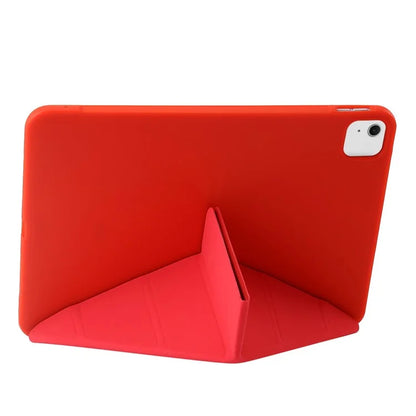 For iPad Air 13 (2024) Case Origami Stand PU Leather+Silicone Tablet Cover with Auto Sleep  /  Wake