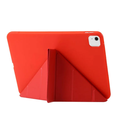 For iPad Air 13 (2024) Case Origami Stand PU Leather+Silicone Tablet Cover with Auto Sleep  /  Wake