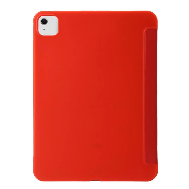 For iPad Air 13 (2024) Case Origami Stand PU Leather+Silicone Tablet Cover with Auto Sleep  /  Wake