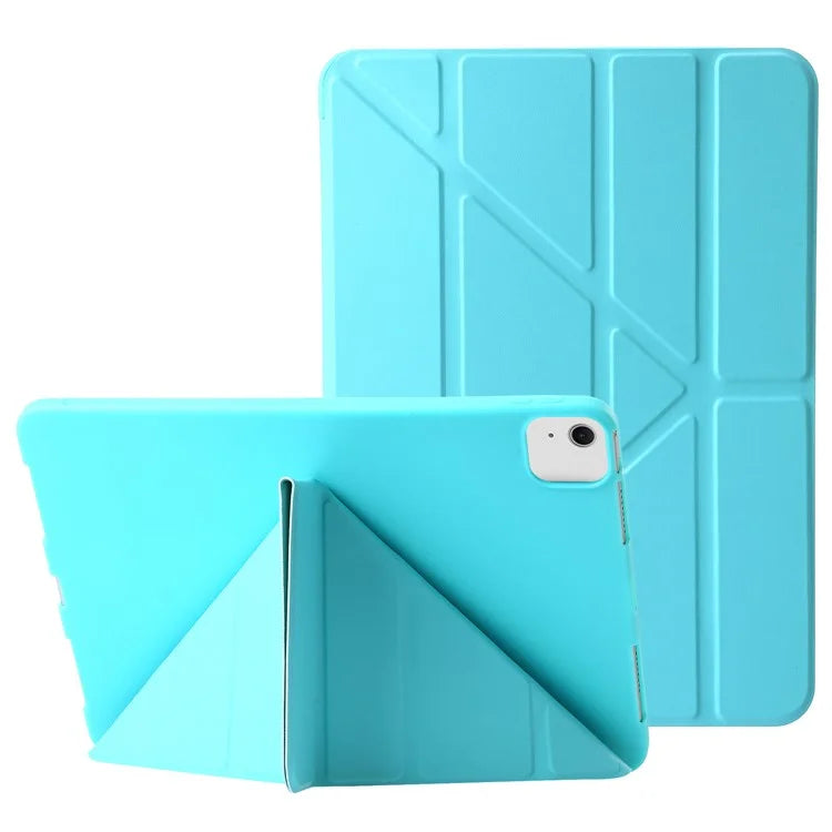 For iPad Air 13 (2024) Case Origami Stand PU Leather+Silicone Tablet Cover with Auto Sleep  /  Wake