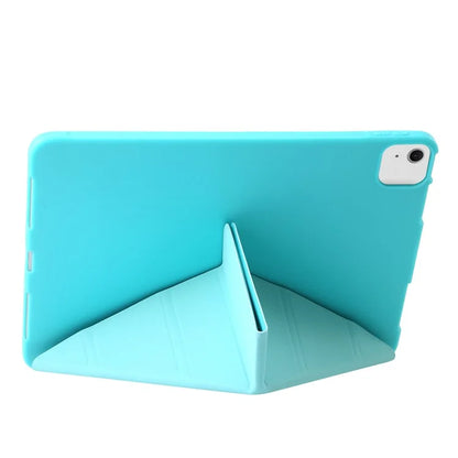 For iPad Air 13 (2024) Case Origami Stand PU Leather+Silicone Tablet Cover with Auto Sleep  /  Wake
