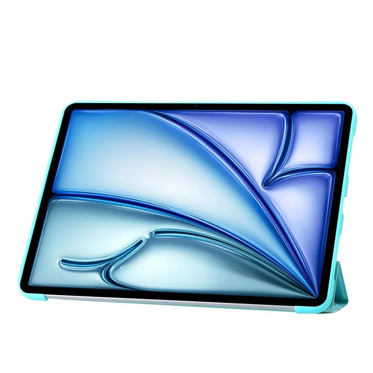 For iPad Air 13 (2024) Case Origami Stand PU Leather+Silicone Tablet Cover with Auto Sleep  /  Wake