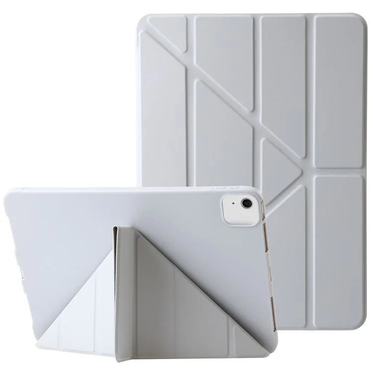 For iPad Air 13 (2024) Case Origami Stand PU Leather+Silicone Tablet Cover with Auto Sleep  /  Wake