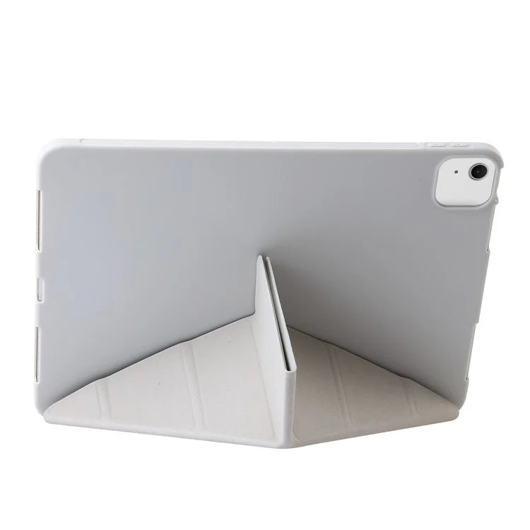 For iPad Air 13 (2024) Case Origami Stand PU Leather+Silicone Tablet Cover with Auto Sleep  /  Wake