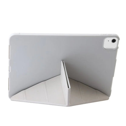 For iPad Air 13 (2024) Case Origami Stand PU Leather+Silicone Tablet Cover with Auto Sleep  /  Wake