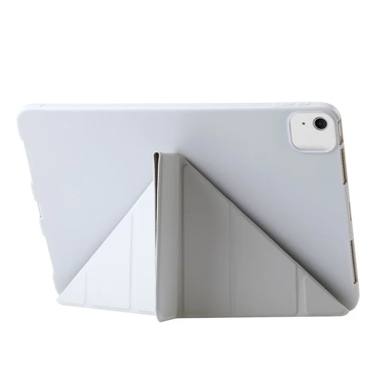 For iPad Air 13 (2024) Case Origami Stand PU Leather+Silicone Tablet Cover with Auto Sleep  /  Wake