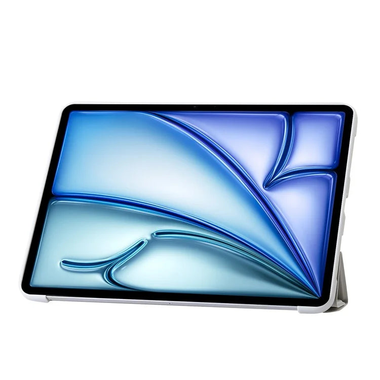 For iPad Air 13 (2024) Case Origami Stand PU Leather+Silicone Tablet Cover with Auto Sleep  /  Wake
