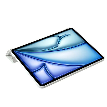 For iPad Air 13 (2024) Case Origami Stand PU Leather+Silicone Tablet Cover with Auto Sleep  /  Wake