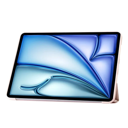 For iPad Air 13 (2024) Case Origami Stand PU Leather+Silicone Tablet Cover with Auto Sleep  /  Wake