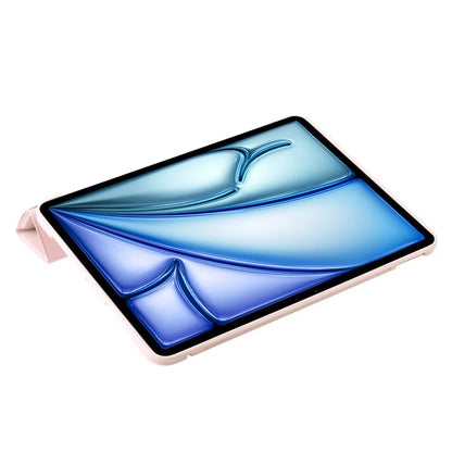 For iPad Air 13 (2024) Case Origami Stand PU Leather+Silicone Tablet Cover with Auto Sleep  /  Wake