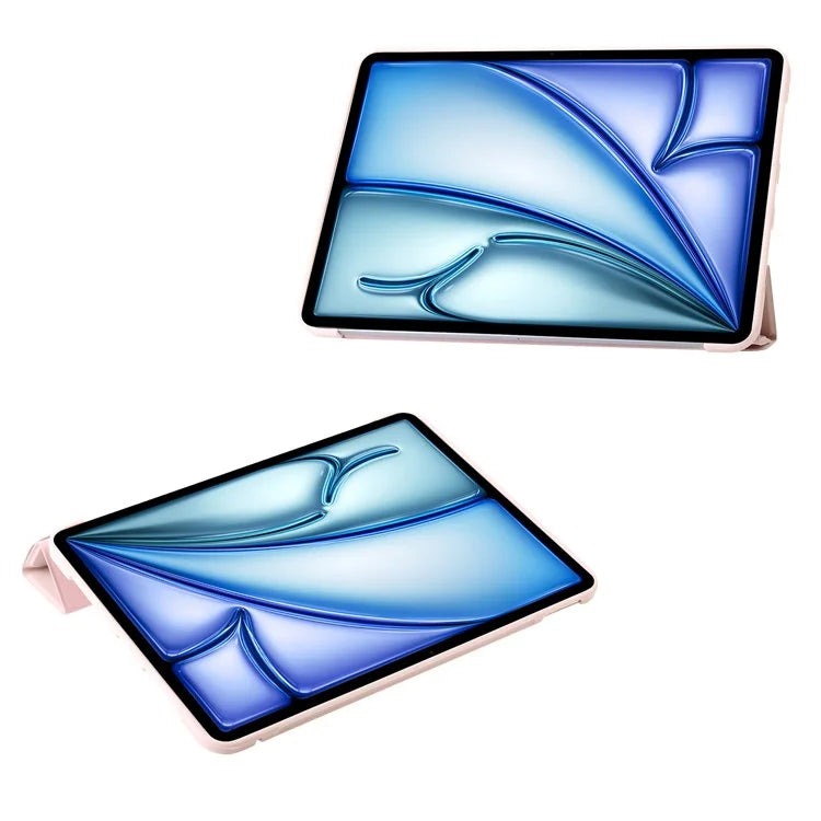 For iPad Air 13 (2024) Case Origami Stand PU Leather+Silicone Tablet Cover with Auto Sleep  /  Wake