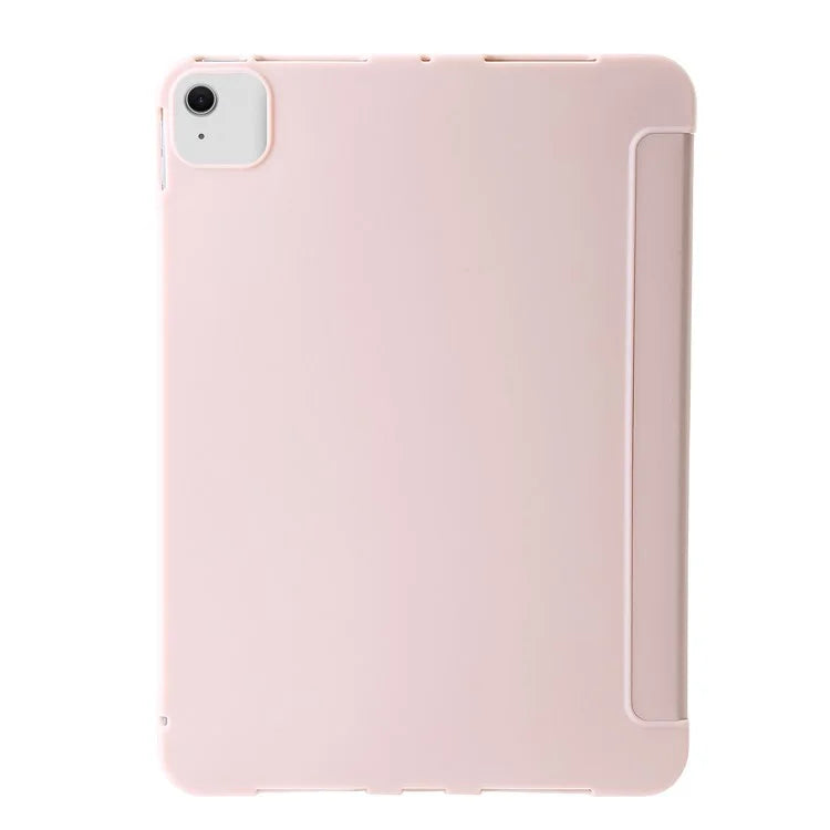 For iPad Air 13 (2024) Case Origami Stand PU Leather+Silicone Tablet Cover with Auto Sleep  /  Wake