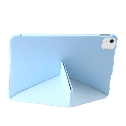 For iPad Air 13 (2024) Case Origami Stand PU Leather+Silicone Tablet Cover with Auto Sleep  /  Wake