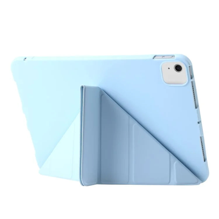 For iPad Air 13 (2024) Case Origami Stand PU Leather+Silicone Tablet Cover with Auto Sleep  /  Wake