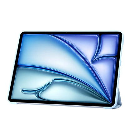 For iPad Air 13 (2024) Case Origami Stand PU Leather+Silicone Tablet Cover with Auto Sleep  /  Wake