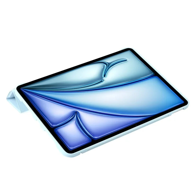 For iPad Air 13 (2024) Case Origami Stand PU Leather+Silicone Tablet Cover with Auto Sleep  /  Wake
