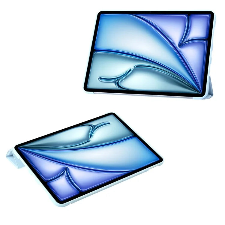 For iPad Air 13 (2024) Case Origami Stand PU Leather+Silicone Tablet Cover with Auto Sleep  /  Wake