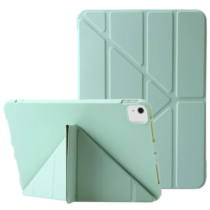 For iPad Air 13 (2024) Case Origami Stand PU Leather+Silicone Tablet Cover with Auto Sleep  /  Wake