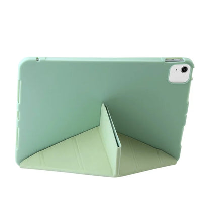 For iPad Air 13 (2024) Case Origami Stand PU Leather+Silicone Tablet Cover with Auto Sleep  /  Wake