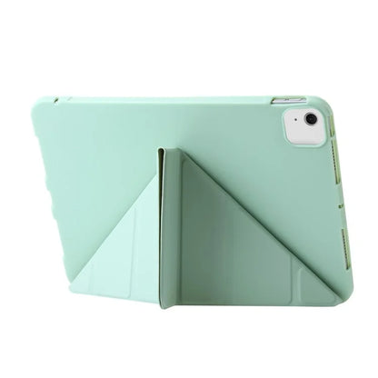 For iPad Air 13 (2024) Case Origami Stand PU Leather+Silicone Tablet Cover with Auto Sleep  /  Wake