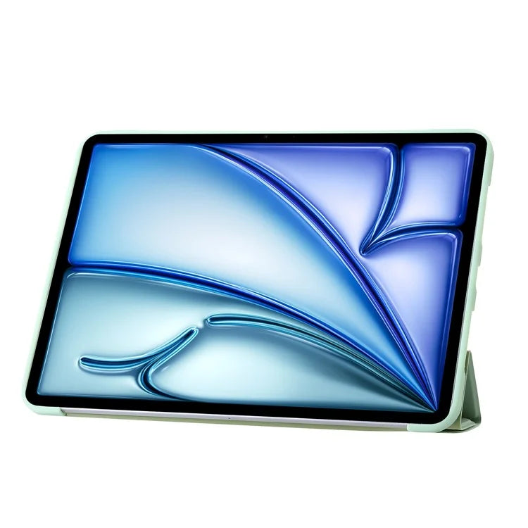 For iPad Air 13 (2024) Case Origami Stand PU Leather+Silicone Tablet Cover with Auto Sleep  /  Wake