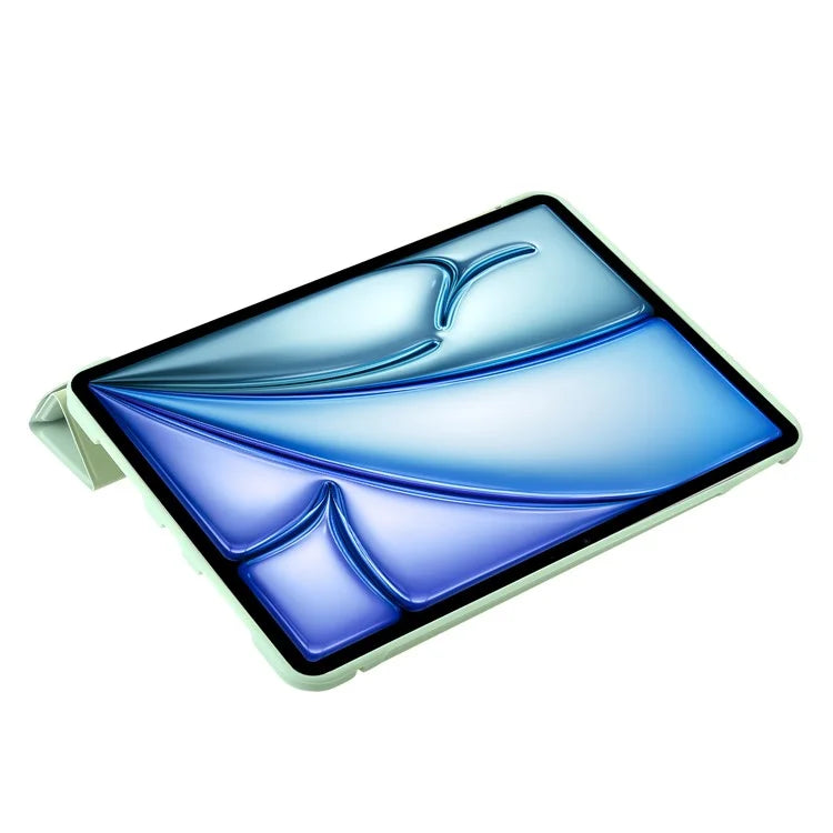 For iPad Air 13 (2024) Case Origami Stand PU Leather+Silicone Tablet Cover with Auto Sleep  /  Wake